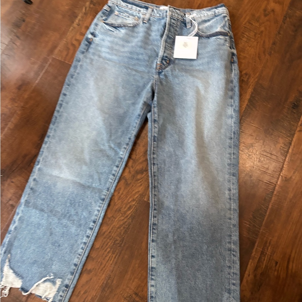 NWT Pistola Cassie Crop Light Blue Straight Leg Jeans Size 30